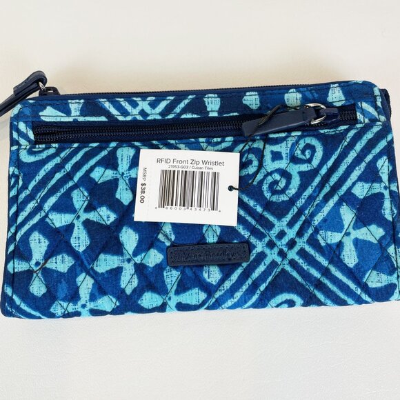 Vera Bradley RFID Front-Zip Wristlet Cuban Tile - Picture 6 of 6